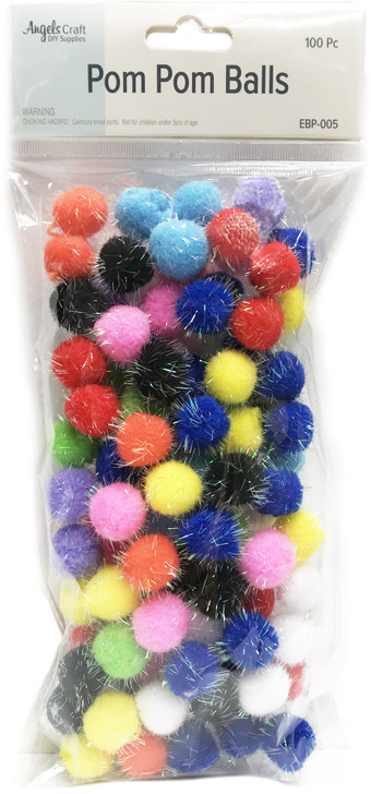 Sparkly Glitter Pom-Poms 30pc set.